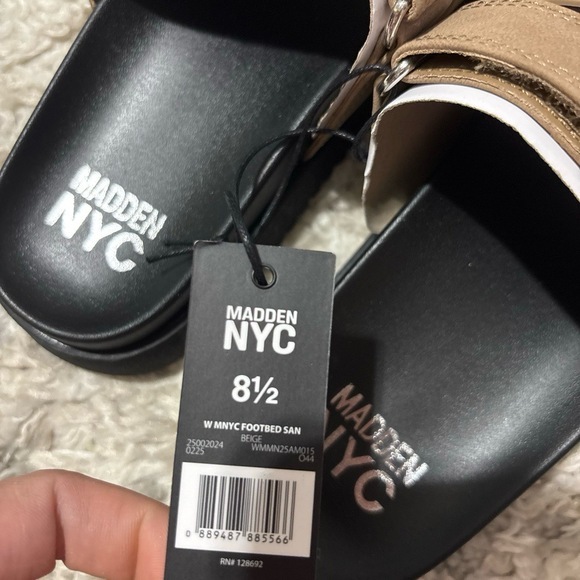 NWT Madden NYC‎ Slip On Slide Womens 8.5 Beige Platform Adjustable Trendy Casual - Picture 5 of 5